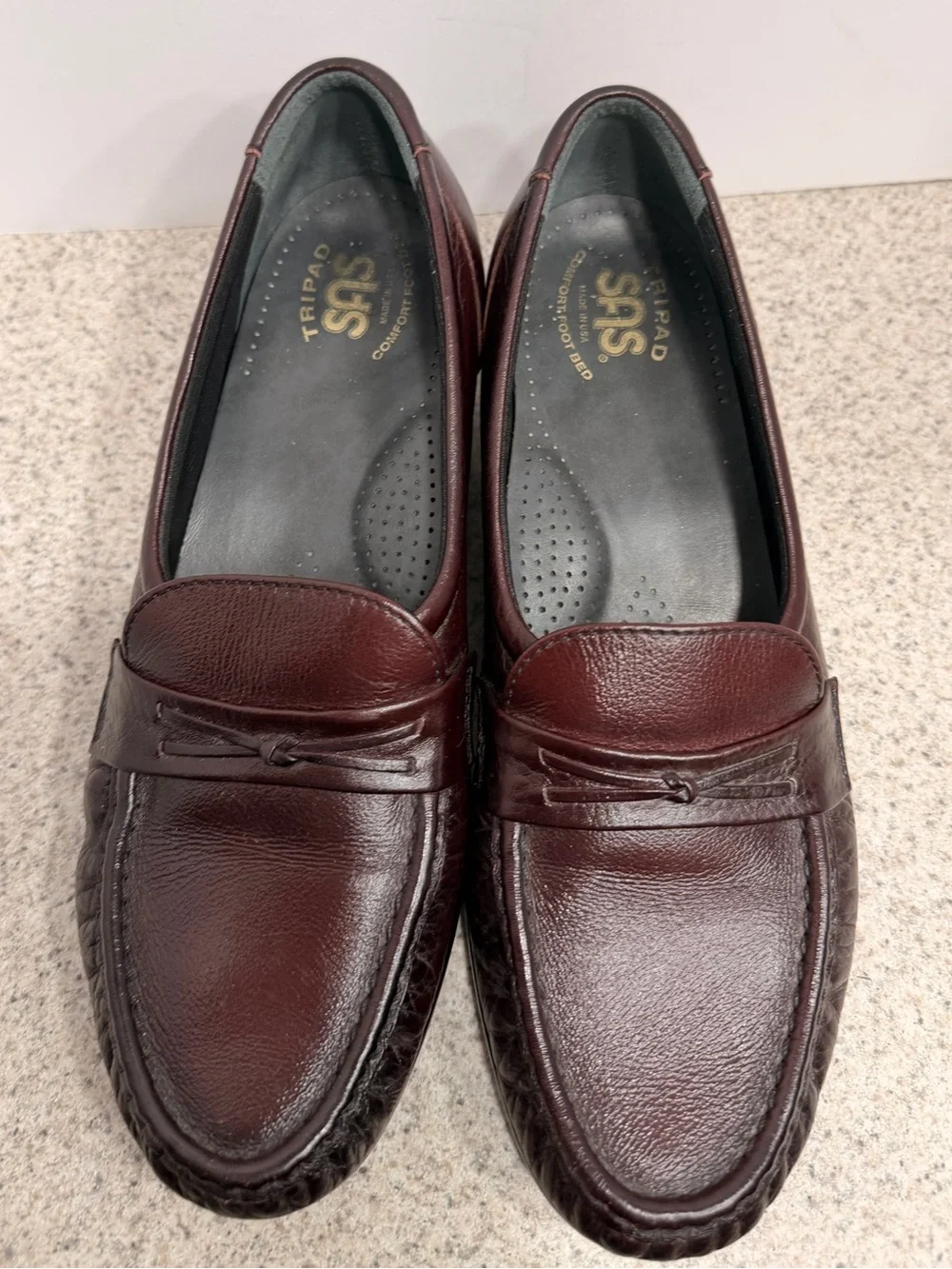 SAS Easier Dress Wedge Loafers Tripad Comfort Shoes - Women's Size 8.5 M - Wine